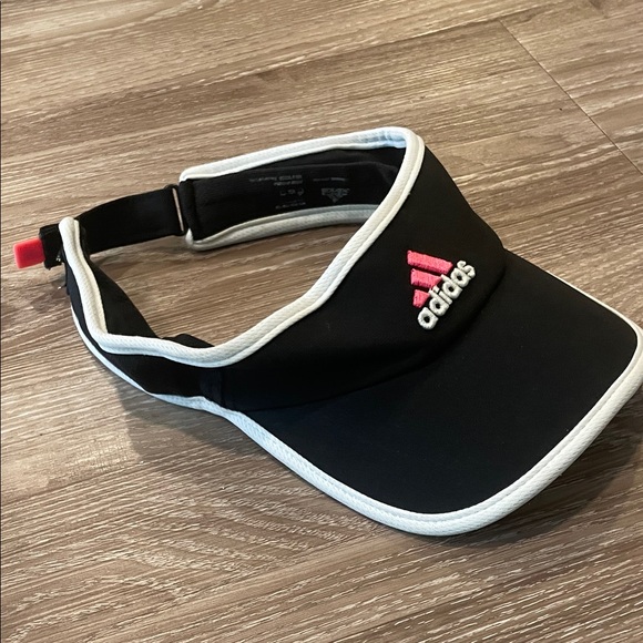 Adidas Black Visor with Pink Logo and White Edging - Picture 1 of 5